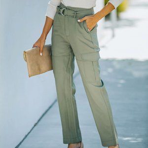 VICI Noah Pocketed High Rise Belted Cargo Pants
